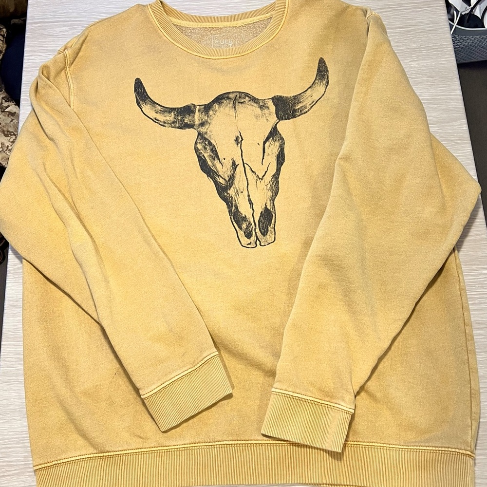 Mustard Yellow Longhorn Western Crewneck